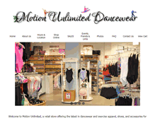 Tablet Screenshot of motionunlimiteddancewear.com